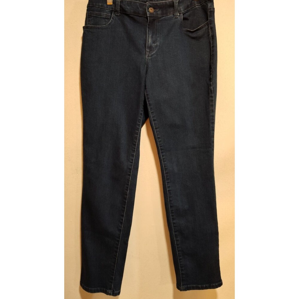 Christopher & Banks Women Blue Jean Size 10 Denim Straight Leg Cotton Blend